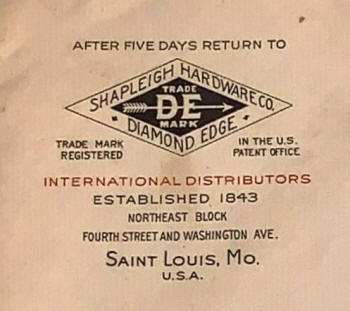 Shapleigh Hardware Co. logo and address