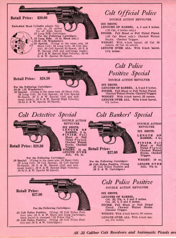 Colt Revolvers and Automatic Pistols Jan. 1932 Illustrated Price List page 2