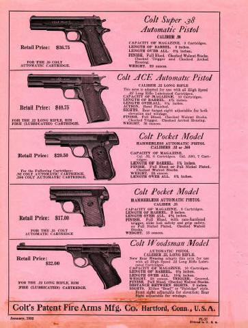 Colt Revolvers and Automatic Pistols Jan. 1932 Illustrated Price List page 4