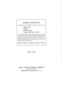 July 1948 revolvers and automatic pistols parts price list first page