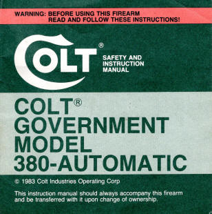 1983 colt government model .380