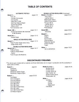 1991 Colt parts and accessories catalog contents