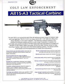 Colt 2003 law enforcement AR15 A3