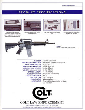 Colt 2003 law enforcement AR15 commando specs
