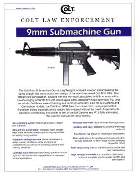 Colt 2003 law enforcement AR15 9mm carbine