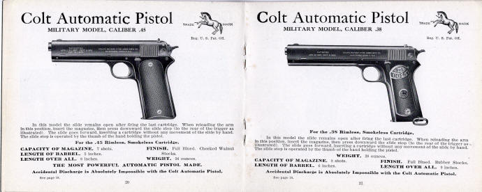 1911-2 Colt catalog military .45 and .38 pistols