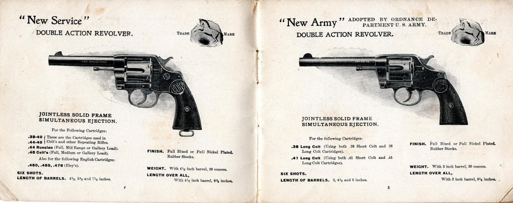 Colt 1903 catalog with new service and new army revolvers