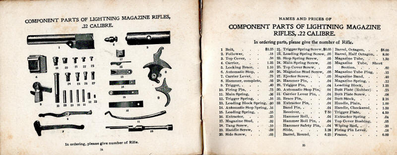 1903 Colt .22 Lightning rifle parts