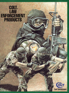 Colt 1998 Law Enforcement catalog: commando, 9mm, HBAR, Accurized, Gov't