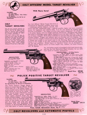 Colt Revolvers and Automatic Pistols Illustrated Price List July 1940 page 4