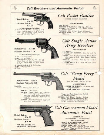 Colt Revolvers and Automatic Pistols 1929 IPL Catalog page 3