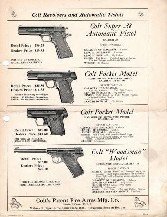 Colt Revolvers and Automatic Pistols 1929 IPL Catalog page 4