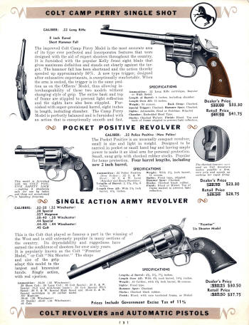 Colt Revolvers and Automatic Pistols Illustrated Price List  July 1940-3 strikes page 3