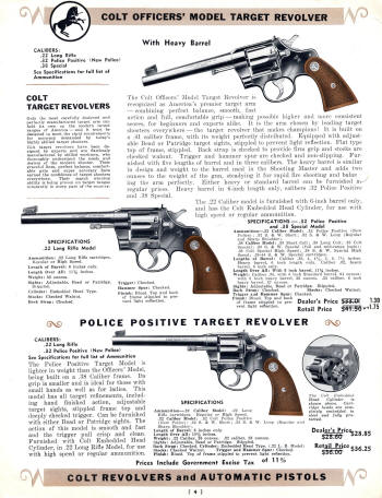 Colt Revolvers and Automatic Pistols Illustrated Price List  July 1940-3 strikes page 4