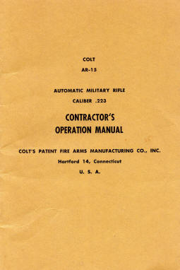 1959 Colt AR-15, .223, militry rifle manual
