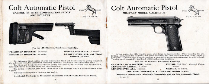 Colt 1910 Automatic .45 and Military .45 pistols