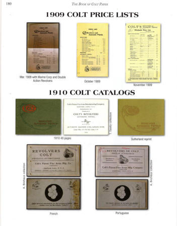1909 and 1910 Colt catalogs in Ogle book