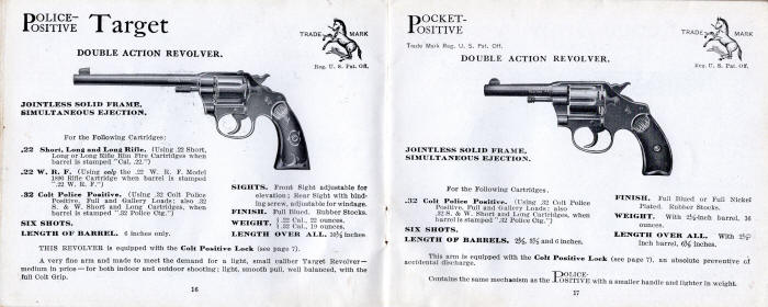 1919 Colt Catalog police positive target and pocket positive revolvers