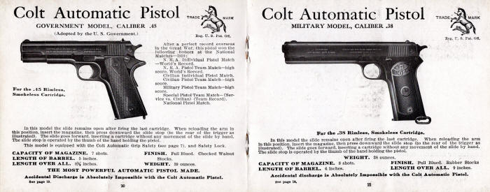 1920 Colt automatic pistols