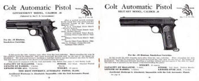 colt government model and military auto pistols