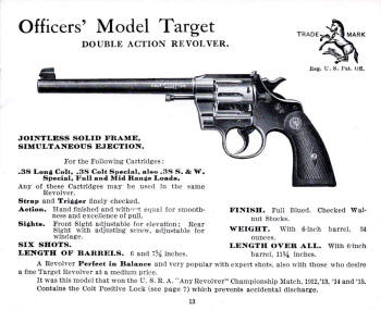 Colt 1922 officers model target revolver