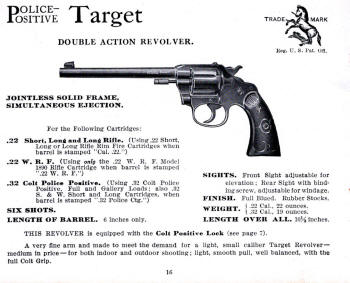Colt 1922 police positive tartet revolver