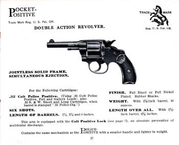 Colt 1922 catalog Colt Pocket Positive .32 police