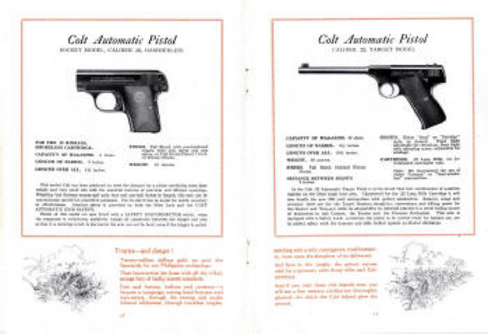 Colt 1926 automatic pistols in .25 and .22 caliber