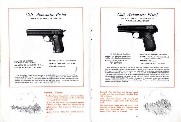 1926 automatic pocket and hammerlesst pistol