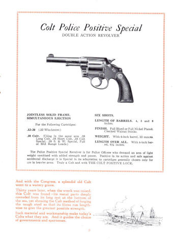 Colt 1926 police positive special revolver