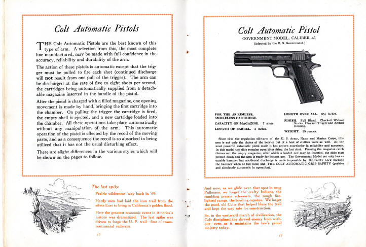 1927 automatic pistol: government model .45