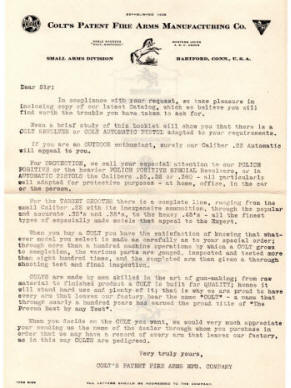 1928 colt factory letter