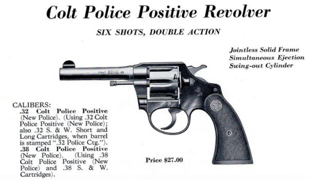 1933 police positive revolver in colt catalog