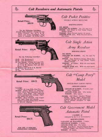 Colt Revolvers and Automatic Pistols 1928 IPL Catalog page 3