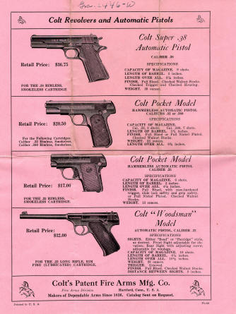 Colt Revolvers and Automatic Pistols 1928 IPL Catalog page 4