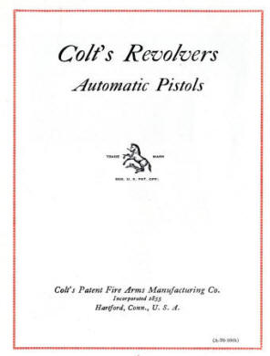 Colt 1928 catalog showing first page &nbsp;A-70-10th