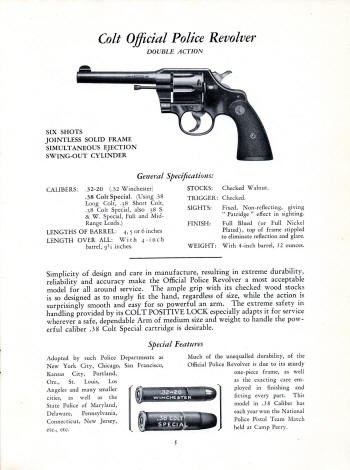 Colt 1929 catalog official police revolver