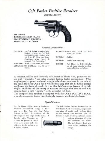 Colt 1929 catalog pocket postive revolver
