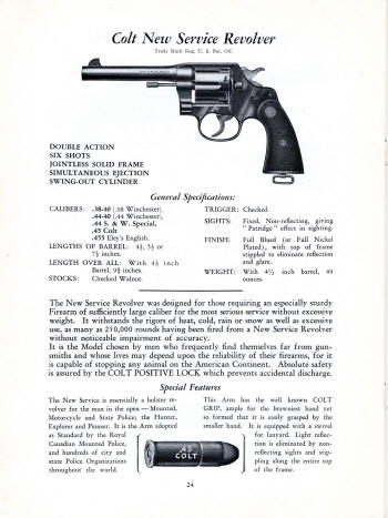 Colt 1929 catalog new service revolver