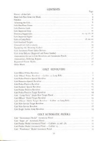 Colt 1930 catalog product list
