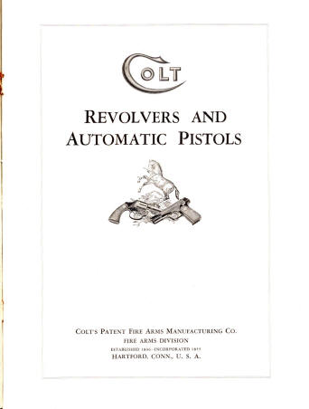 Colt 1931 catalog showing the first page