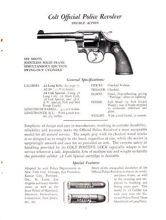 1931 Colt revolver: Official police