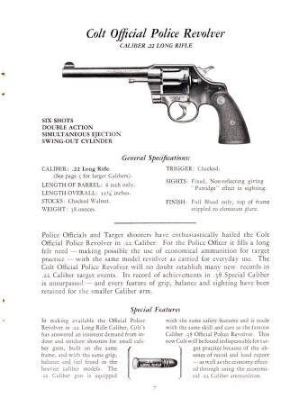 1931 Colt revolver: official police .22