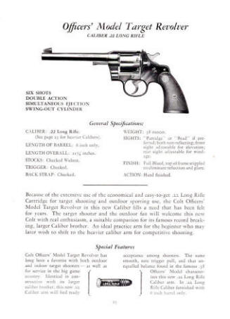 1931 Colt revolver: officers model target .22