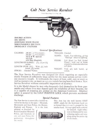 1931 Colt revolver: new service .45