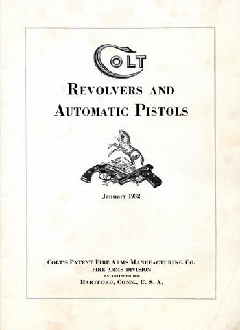 Colt's 1932 catalog showing page one