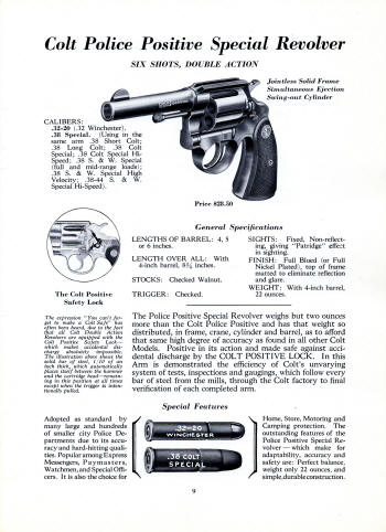 Colt Fire Arms Jan. 1932 Catalog police positive special