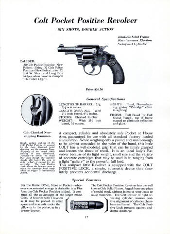 Colt Fire Arms Jan. 1932 Catalog pocket positive