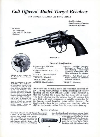 Colt Fire Arms Jan. 1932 Catalog officers model target .22