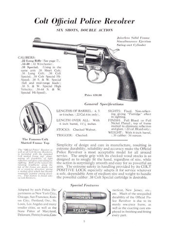 Colt 1932 (July) catalog official police revolver